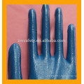 Guantes de trabajo de nylon recubiertos de nitrilo azul sin costuras calibre 13